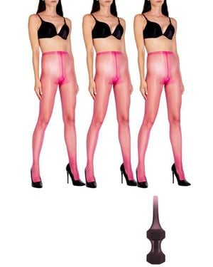 LECHERY 3-Pack Glossy Colored Fashion Sheer Tights For - White