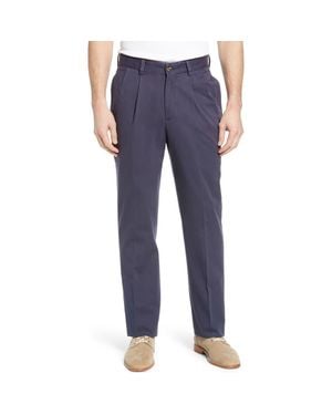 Berle Charleston Khakis Pleated Chino Pants - Blue