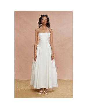 AMUR Aliza Midi Poplin Dress - Natural