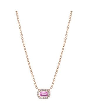 SHAY Sapphire & Diamond Halo Pendant Necklace - Metallic