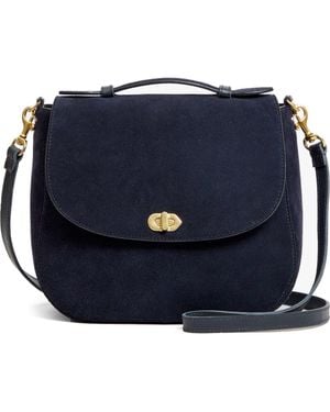 Clare V. Louis Leather Crossbody Bag - Blue