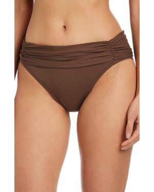 Rod Beattie Shirred Hipster Bikini Bottoms - Brown