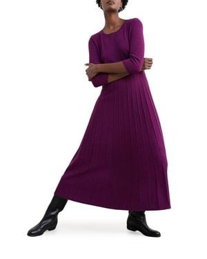 Seasalt Cornwall Folk Song Rib Midi Sweater Dress - Purple