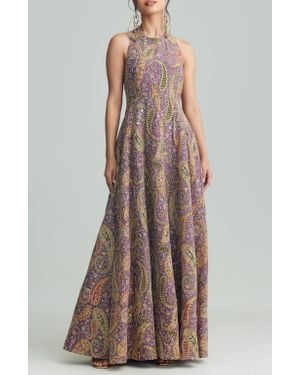 holiCHIC Zena Embellished Halter Gown - Brown