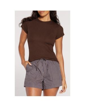 nuuds Slinky Rib Crewneck T-Shirt - Black