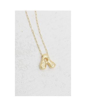 Emerson & Oliver Small Paperclip Necklace With Letter Charm - White