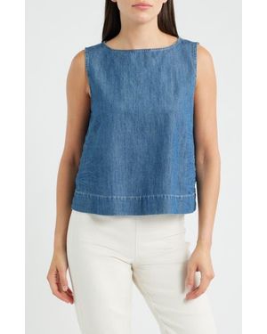 Frank & Eileen Denim Sleeveless Shell - Blue