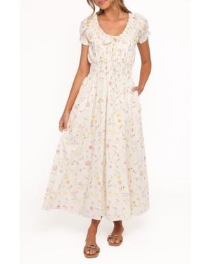 Petal & Pup Katana Puff Sleeve Maxi Dress - Natural