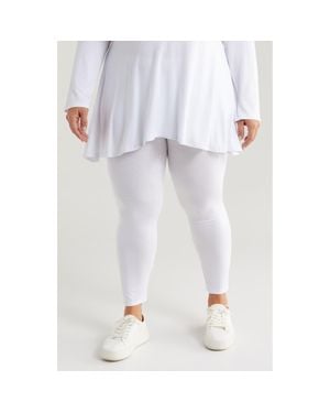 24seven Comfort Apparel Comfortable Ankle Leggings - White