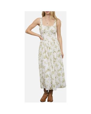 Blu Pepper Eyelet Sleeveless Maxi Dress - Metallic