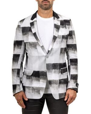 Maceoo Unconstructed Marthyr022 Cotton Patchwork Blazer - Gray