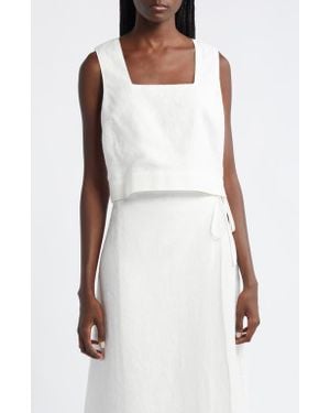 Rails Akira Linen Crop Tank - White