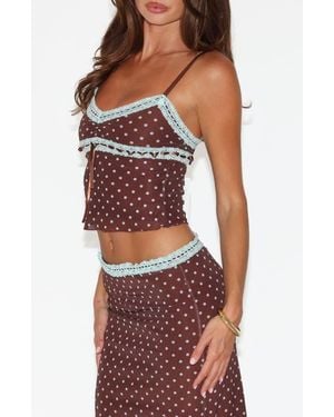 Tiger Mist Amara Lace Crop Camisole - Red