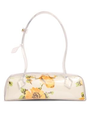 Alaïa Medium Le Teckel Floral Print East/West Shoulder Bag - Metallic