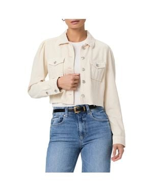 PAIGE Pacey Raw Hem Crop Twill Jacket - Blue