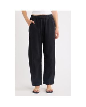 Marine Layer Pull-On Barrel Leg Twill Pants - Black