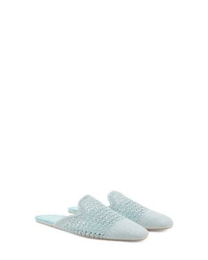 Mango Crochet Indoor Mule Slipper - White