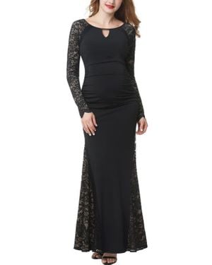 Kimi + Kai Bella Maternity Mermaid Maxi Dress - Black