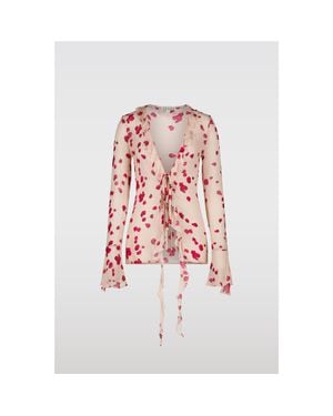 Saemdi Rose Chiffon Top - White