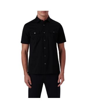 Bugatchi Ooohcotton Short Sleeve Button-Up Shirt - Black