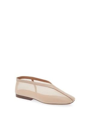 Mansur Gavriel Square Toe Flat - Natural