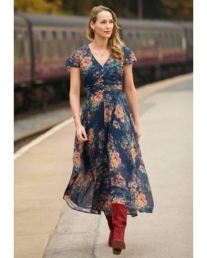 Joe Browns Flutter Sleeve Flyaway Maxi Dress - Black