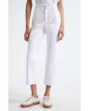 Cinq À Sept Patch Pocket Crop Jeans - White
