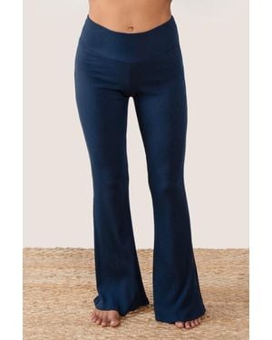 JJwinks The Getaway Ribbed Lounge & Sleep Pants With Flare - Blue