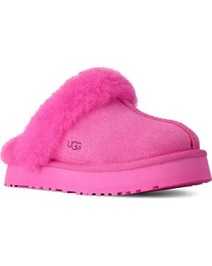 UGG Kids' Disquette Genuine Shearling Trim Slipper - Pink