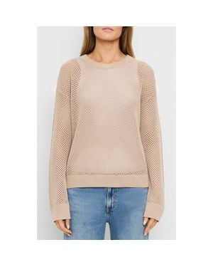 Michael Stars Sara Sheer Cotton Mesh Sweater - Natural
