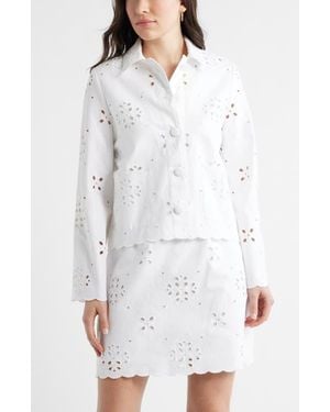 Caslon Eyelet Lace Jacket - White