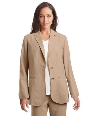 Jessica London Linen Blazer - Natural