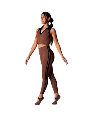 Tavi Contrast Polo Tank - Brown