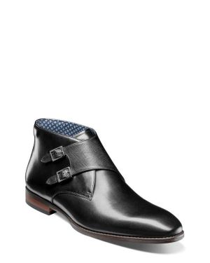Stacy Adams Kaius Double Monk Strap Boot - Black