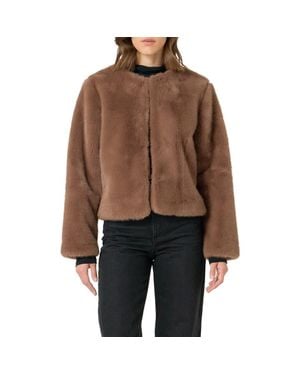 Endless Rose Faux Fur Lady Jacket - Brown