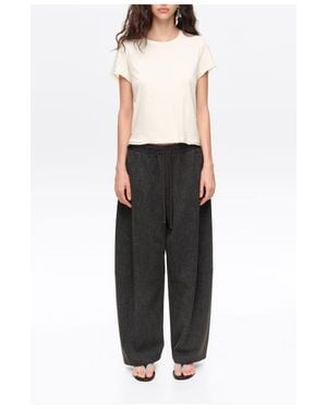 Bimba Y Lola Fluid Corduroy Barrel Leg Sweatpants - Black