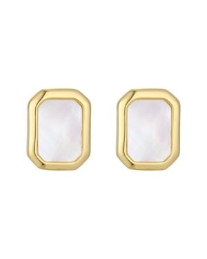 st. Moran Mother-Of-Pearl Bezel Stud Earrings - Multicolor