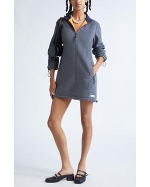 Sandy Liang Lamb Polar Fleece Minidress - Blue