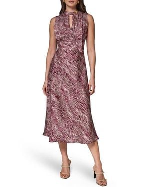 Donna Karan Sleeveless Midi Dress - Red