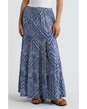 BP. Tiered Maxi Skirt - Blue