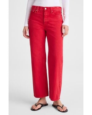 Madewell Low Slung Baggy Crop Jeans - Red