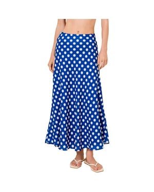 Solid & Striped The Selma Dot Maxi Skirt - Blue