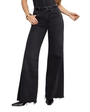 GOOD AMERICAN Soft-Tech Good Waist Palazzo Wide Leg Jeans - Blue
