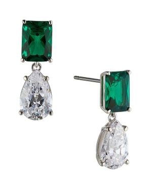 Nadri Shine On Cubic Zirconia Drop Earrings - Green