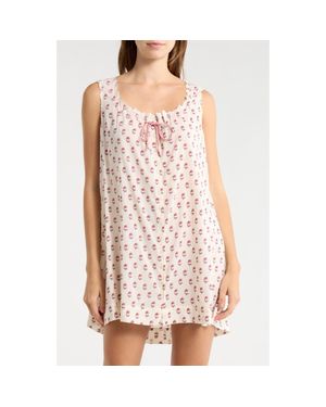 Reformation Holly Eyelet Trim Organic Cotton Blend Nightgown - Pink