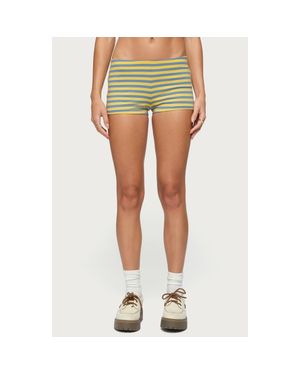 Edikted Isara Stripe Stretch Cotton Shorts - Green