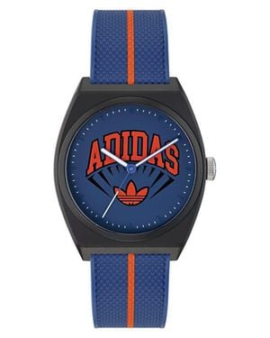 adidas Ao Street Project 2 Logo Graphic Resin Strap Watch, 38Mm - Blue