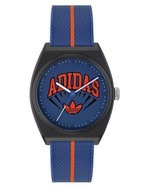 adidas Ao Street Project 2 Logo Graphic Resin Strap Watch, 38Mm - Blue