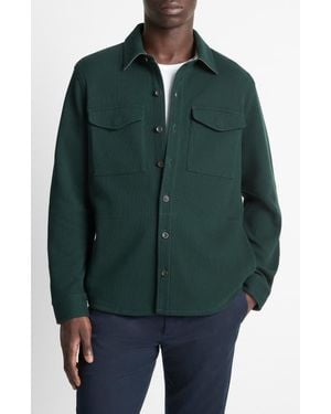 Vince Cotton Blend Shirt Jacket - Green