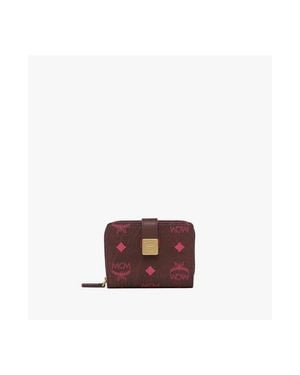 MCM Aren Brass Plate Wallet - White